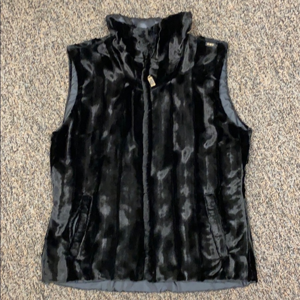 Black Faux Fur Vest